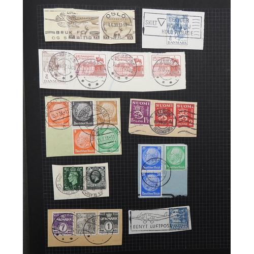 7043 - A collection of worldwide stamps in an album to include GB  1/d black four margin IC in corners used...