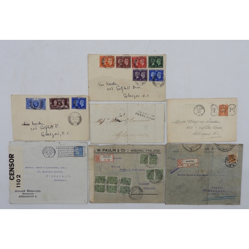 7044 - A lot of covers to include Penny Post 2 September 1836,  censored mail 1914 various postmarks, Finla... 