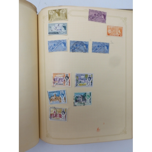 7045 - A worldwide stamp collection in four albums including 1 album of  GB with early phosphor sets, one a... 