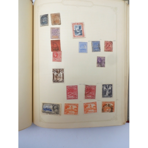 7045 - A worldwide stamp collection in four albums including 1 album of  GB with early phosphor sets, one a...