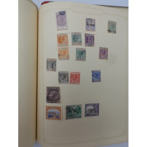 7045 - A worldwide stamp collection in four albums including 1 album of  GB with early phosphor sets, one a... 