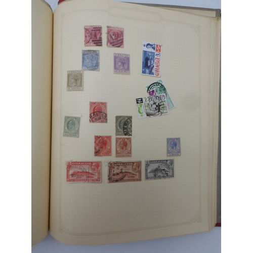 7045 - A worldwide stamp collection in four albums including 1 album of  GB with early phosphor sets, one a... 