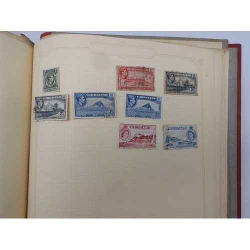 7045 - A worldwide stamp collection in four albums including 1 album of  GB with early phosphor sets, one a... 