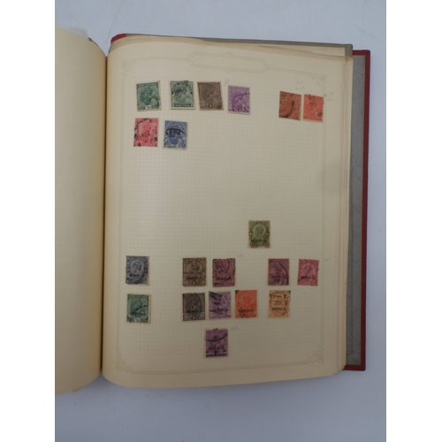 7045 - A worldwide stamp collection in four albums including 1 album of  GB with early phosphor sets, one a... 