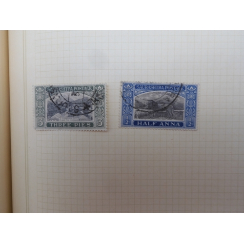 7045 - A worldwide stamp collection in four albums including 1 album of  GB with early phosphor sets, one a... 