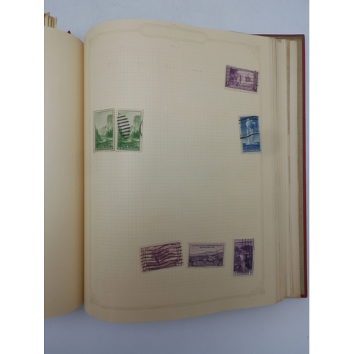 7045 - A worldwide stamp collection in four albums including 1 album of  GB with early phosphor sets, one a... 