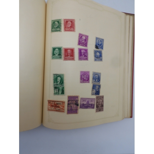 7045 - A worldwide stamp collection in four albums including 1 album of  GB with early phosphor sets, one a...