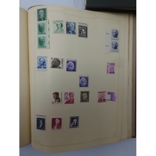 7045 - A worldwide stamp collection in four albums including 1 album of  GB with early phosphor sets, one a... 