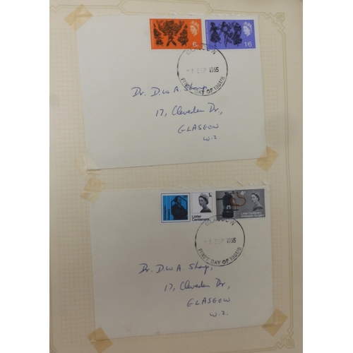 7045 - A worldwide stamp collection in four albums including 1 album of  GB with early phosphor sets, one a...