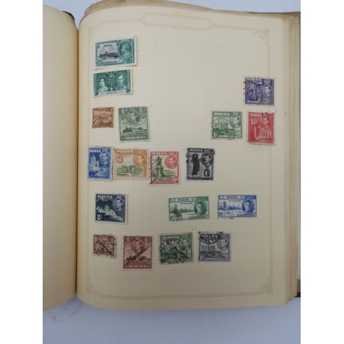 7045 - A worldwide stamp collection in four albums including 1 album of  GB with early phosphor sets, one a...