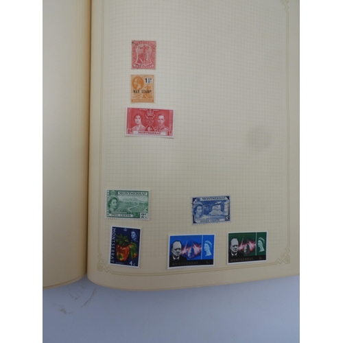 7045 - A worldwide stamp collection in four albums including 1 album of  GB with early phosphor sets, one a...