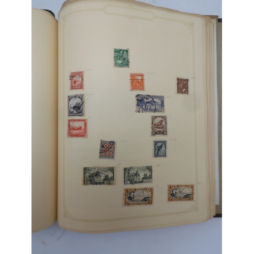 7045 - A worldwide stamp collection in four albums including 1 album of  GB with early phosphor sets, one a...