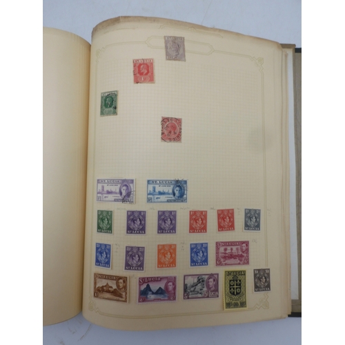 7045 - A worldwide stamp collection in four albums including 1 album of  GB with early phosphor sets, one a... 