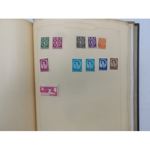 7045 - A worldwide stamp collection in four albums including 1 album of  GB with early phosphor sets, one a... 