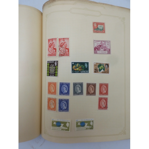 7045 - A worldwide stamp collection in four albums including 1 album of  GB with early phosphor sets, one a... 