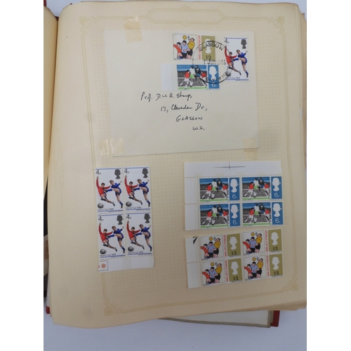 7045 - A worldwide stamp collection in four albums including 1 album of  GB with early phosphor sets, one a...