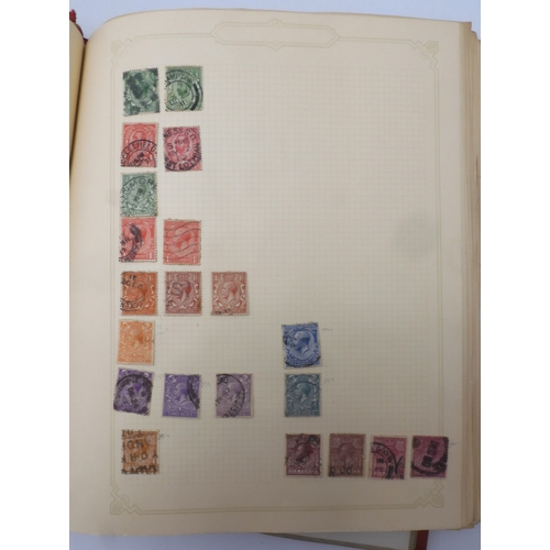 7045 - A worldwide stamp collection in four albums including 1 album of  GB with early phosphor sets, one a...