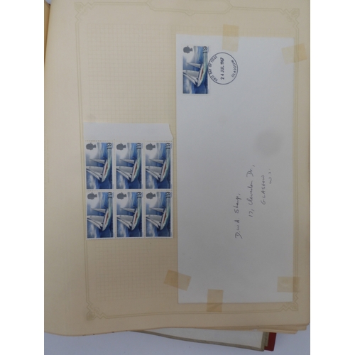 7045 - A worldwide stamp collection in four albums including 1 album of  GB with early phosphor sets, one a... 