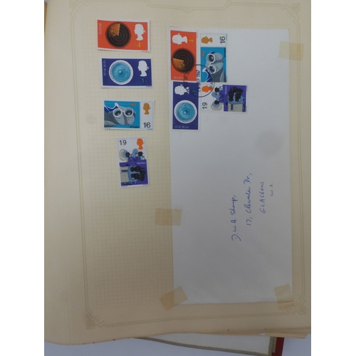 7045 - A worldwide stamp collection in four albums including 1 album of  GB with early phosphor sets, one a...