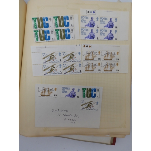 7045 - A worldwide stamp collection in four albums including 1 album of  GB with early phosphor sets, one a... 