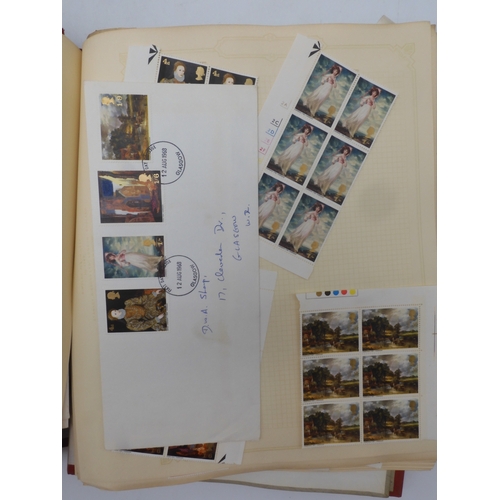 7045 - A worldwide stamp collection in four albums including 1 album of  GB with early phosphor sets, one a...