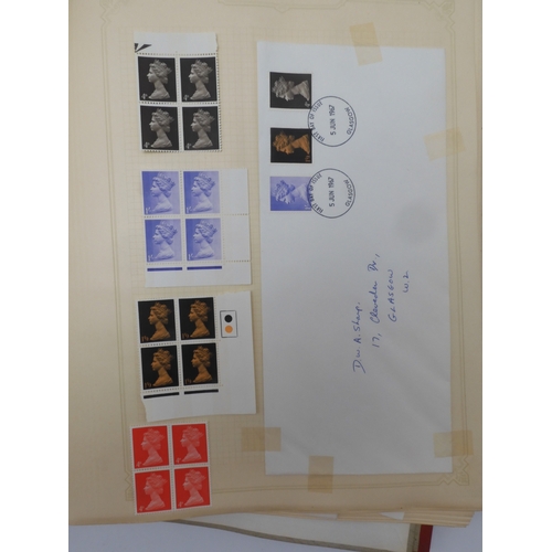 7045 - A worldwide stamp collection in four albums including 1 album of  GB with early phosphor sets, one a...