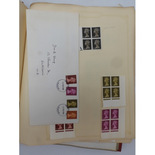 7045 - A worldwide stamp collection in four albums including 1 album of  GB with early phosphor sets, one a... 