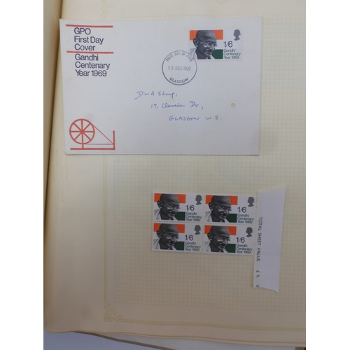 7045 - A worldwide stamp collection in four albums including 1 album of  GB with early phosphor sets, one a... 