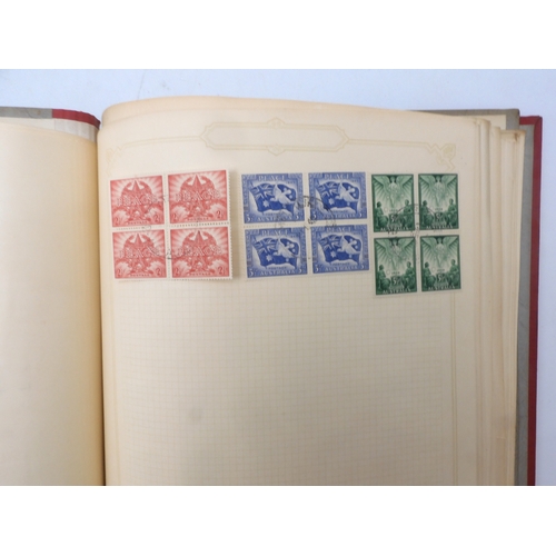 7045 - A worldwide stamp collection in four albums including 1 album of  GB with early phosphor sets, one a...