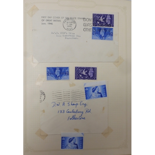 7045 - A worldwide stamp collection in four albums including 1 album of  GB with early phosphor sets, one a... 