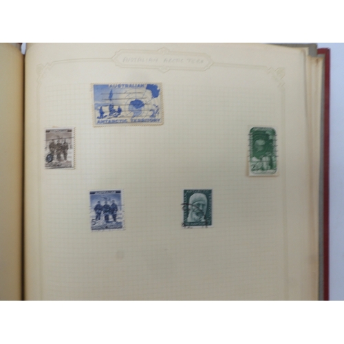 7045 - A worldwide stamp collection in four albums including 1 album of  GB with early phosphor sets, one a...