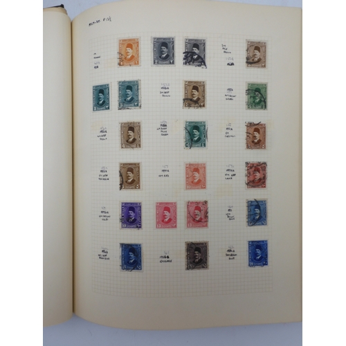 7046 - EGYPT 1866 TO 1969 mint and used in three albums  to include Palestine overprints, British Forces In...