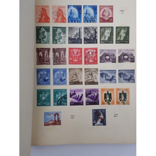 7046 - EGYPT 1866 TO 1969 mint and used in three albums  to include Palestine overprints, British Forces In...