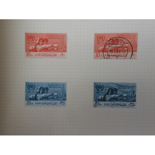 7046 - EGYPT 1866 TO 1969 mint and used in three albums  to include Palestine overprints, British Forces In...