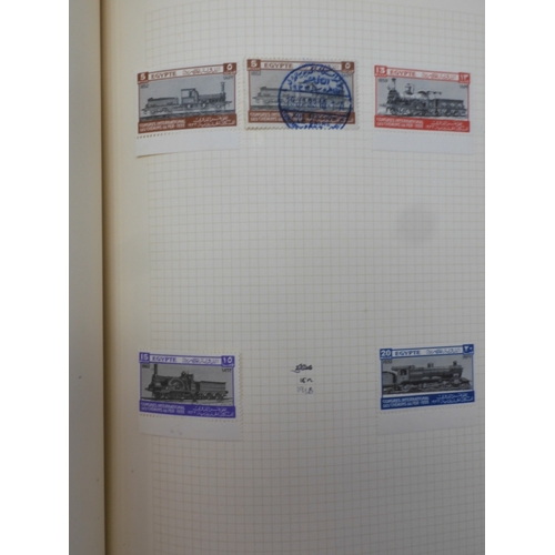 7046 - EGYPT 1866 TO 1969 mint and used in three albums  to include Palestine overprints, British Forces In...