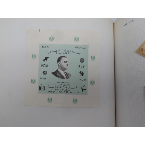 7046 - EGYPT 1866 TO 1969 mint and used in three albums  to include Palestine overprints, British Forces In...