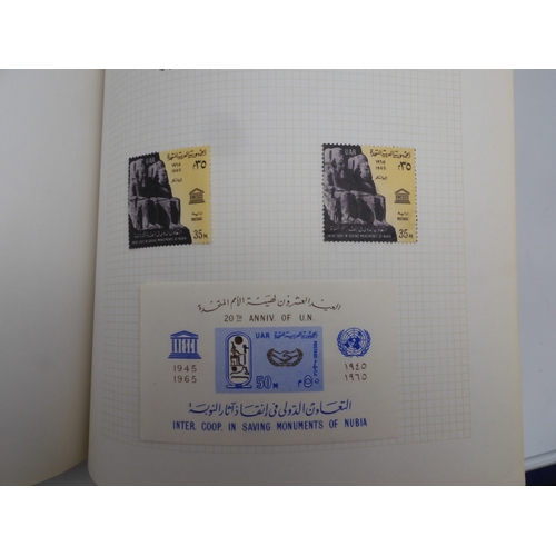 7046 - EGYPT 1866 TO 1969 mint and used in three albums  to include Palestine overprints, British Forces In...