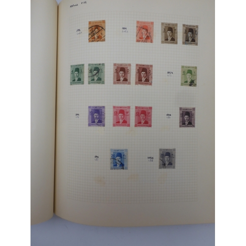 7046 - EGYPT 1866 TO 1969 mint and used in three albums  to include Palestine overprints, British Forces In...