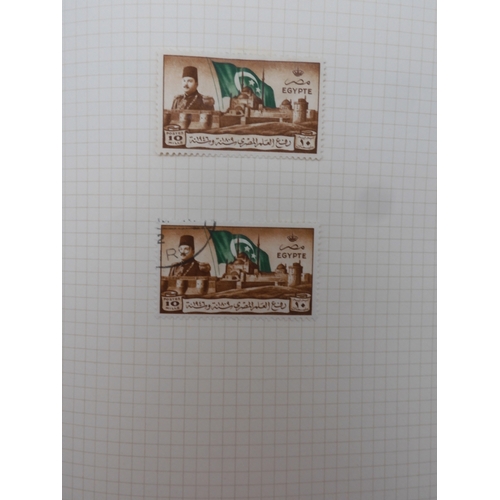 7046 - EGYPT 1866 TO 1969 mint and used in three albums  to include Palestine overprints, British Forces In...