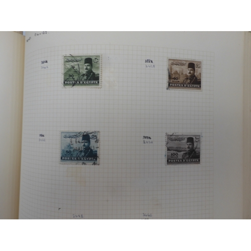 7046 - EGYPT 1866 TO 1969 mint and used in three albums  to include Palestine overprints, British Forces In...