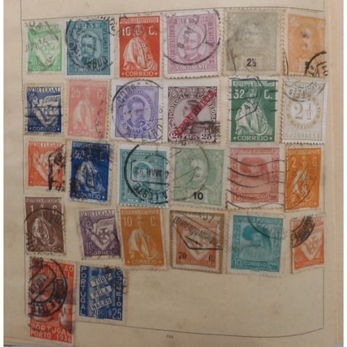 7047 - A worldwide and colonies stamp collection in three stock-books to include Tannou Touva 1937 airmail,...