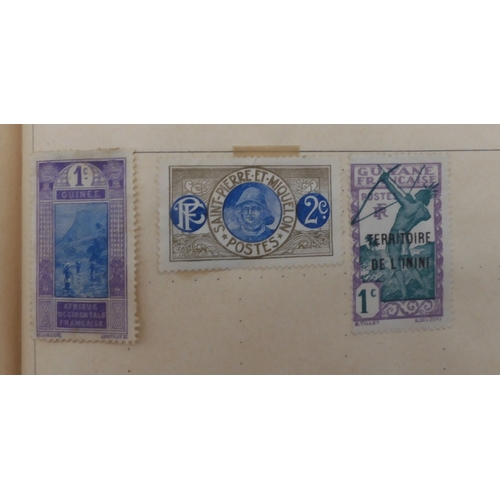 7047 - A worldwide and colonies stamp collection in three stock-books to include Tannou Touva 1937 airmail,...