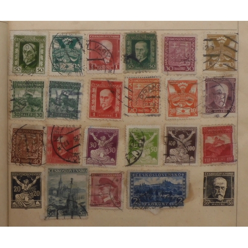 7047 - A worldwide and colonies stamp collection in three stock-books to include Tannou Touva 1937 airmail,... 