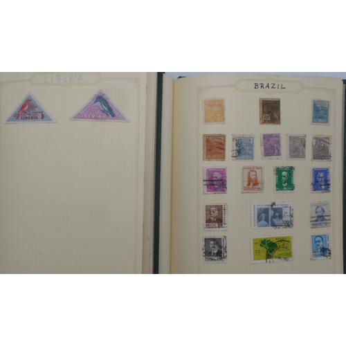 7047 - A worldwide and colonies stamp collection in three stock-books to include Tannou Touva 1937 airmail,...