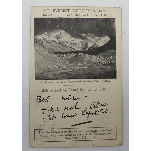 7049 - (Mt Everest Expedition 1924) A pictorial advertising postcard with Capt Noel's facsimile signature, ...