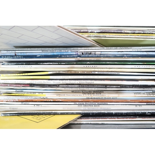 358 - VINYL LP RECORDS, a box of mostly rock, pop and, soundtrack easy listening LP records with Pink Floy... 