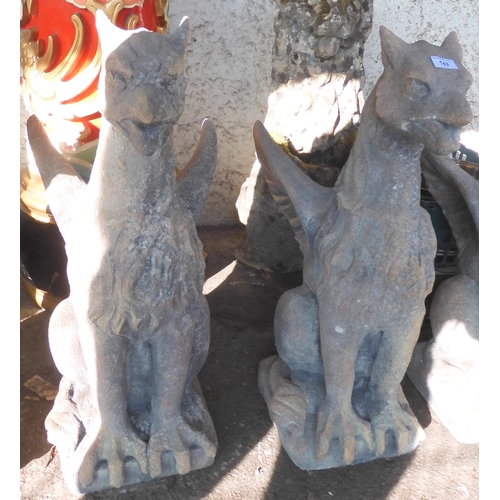 143 - A pair of contemporary reconstituted stone Hippogryph statues, 75cm high (2)