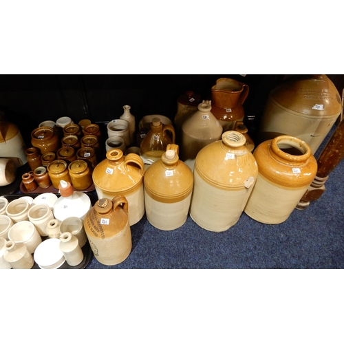 201 - A large collection of stoneware bottles and jars and other items