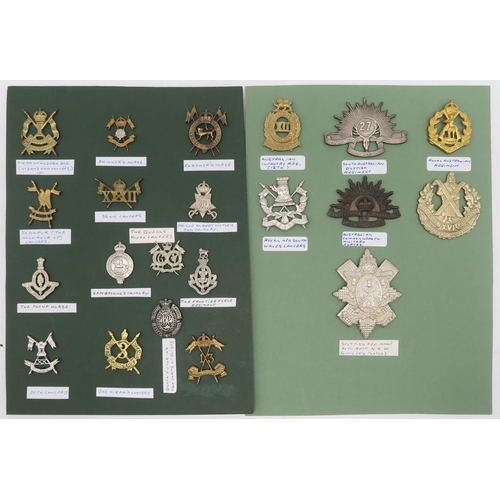 374 - Military cap badges, to include the 3rd Nizam's Lancers, Prince Albert Victor's Own Cavalry, Gardner... 
