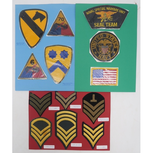 380 - A large collection of U.S. Army cloth uniform insignia/patches, to include Korean Command Zone, Berl... 